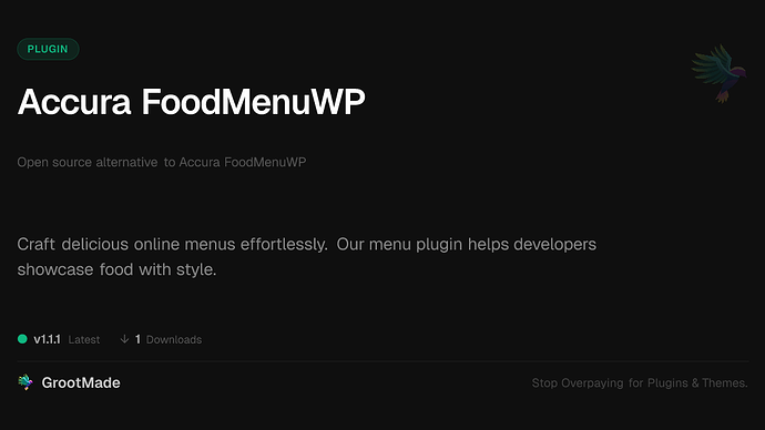 Accura FoodMenuWP