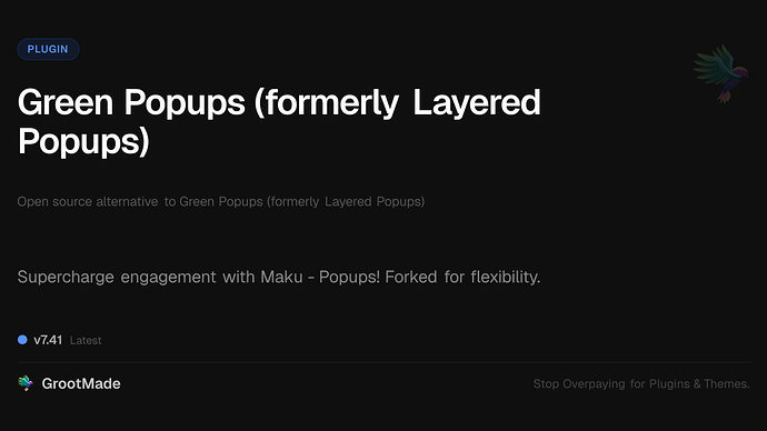 Green Popups (formerly Layered Popups)