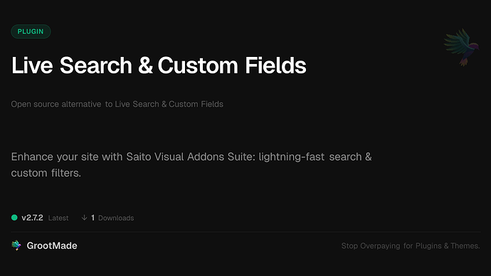 Live Search & Custom Fields
