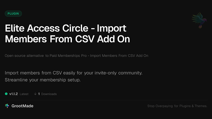 Elite Access Circle - Import Members From CSV Add On