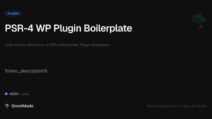 PSR-4 WP Plugin Boilerplate