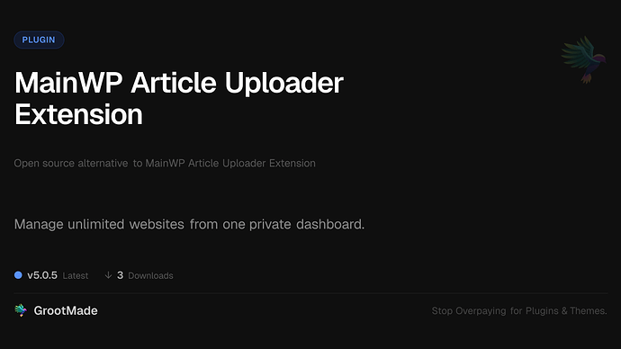 MainWP Article Uploader Extension
