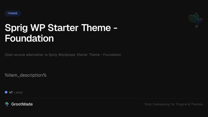 Sprig WP Starter Theme - Foundation