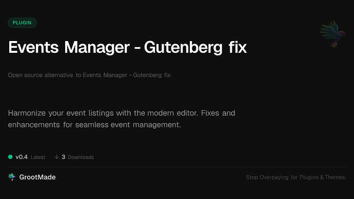 Events Manager - Gutenberg fix