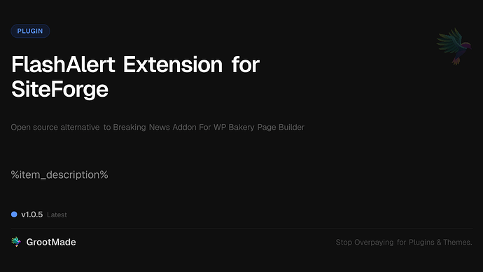 FlashAlert Extension for SiteForge
