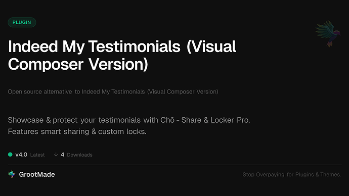 Indeed My Testimonials (Visual Composer Version)