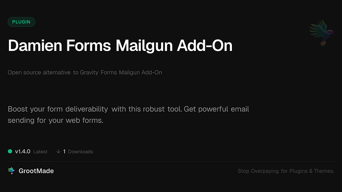 Damien Forms Mailgun Add-On