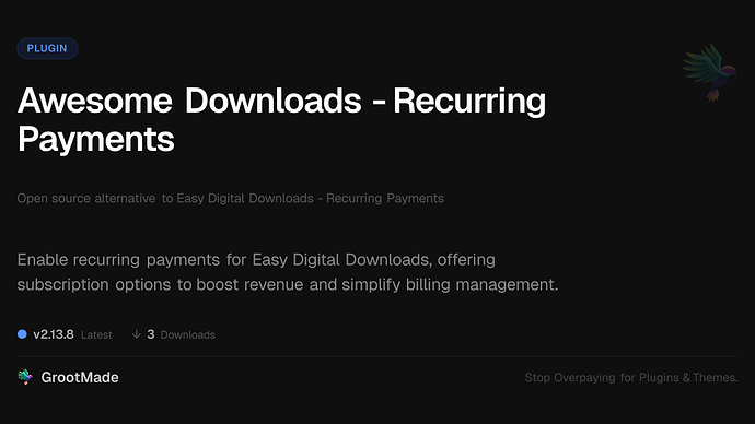 Awesome Downloads - Recurring Payments