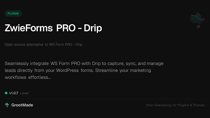 ZwieForms PRO - Drip