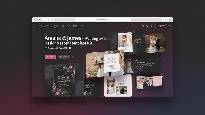 Amelia & James – Wedding Invitation DesignMaster Template Kit
