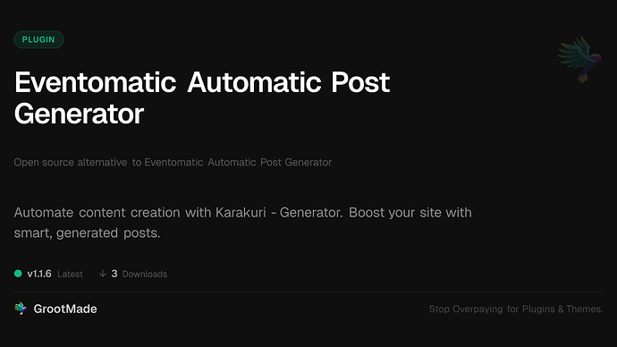 Eventomatic Automatic Post Generator
