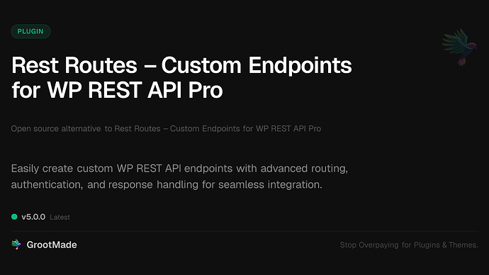 Rest Routes – Custom Endpoints for WP REST API Pro