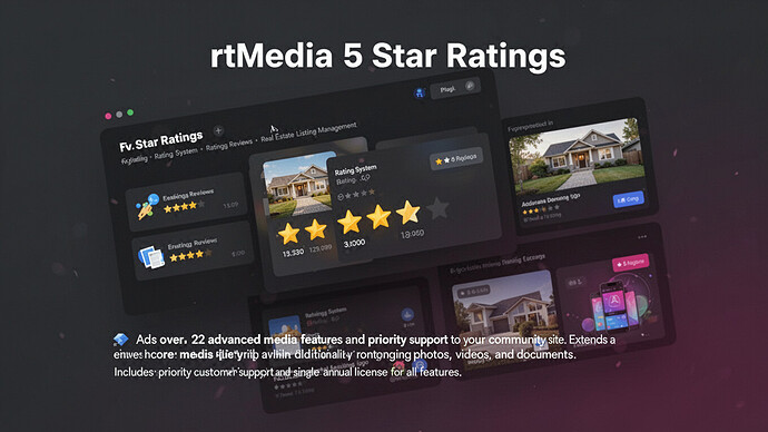 rtMedia 5 Star Ratings
