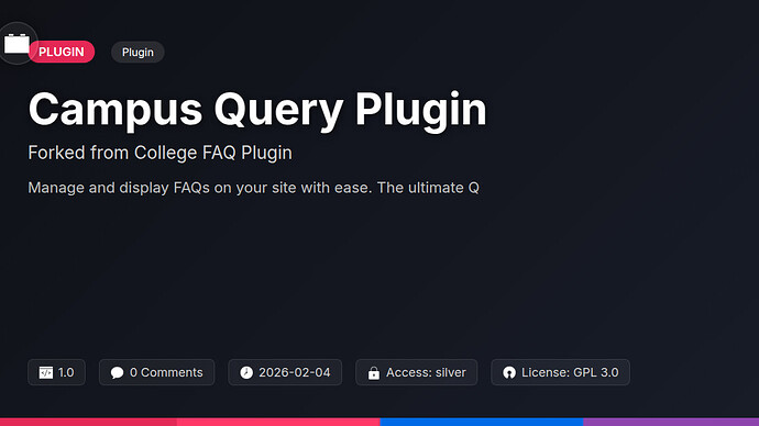 College FAQ Plugin