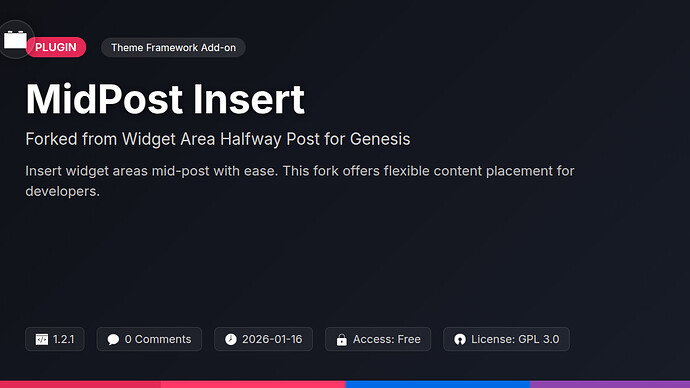 Widget Area Halfway Post for Genesis