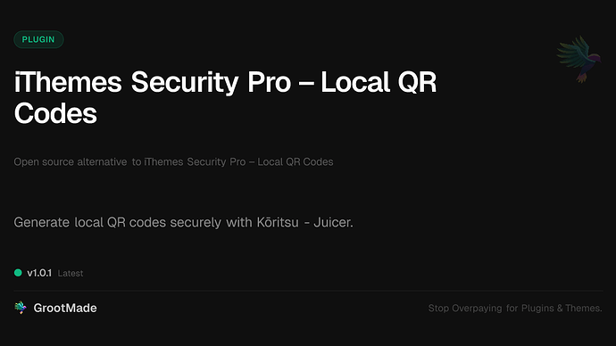iThemes Security Pro – Local QR Codes