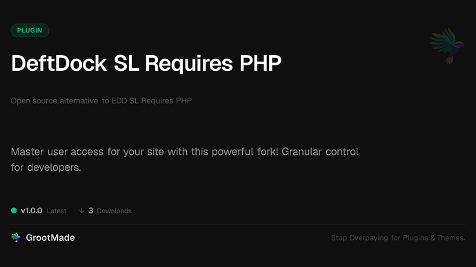 DeftDock SL Requires PHP