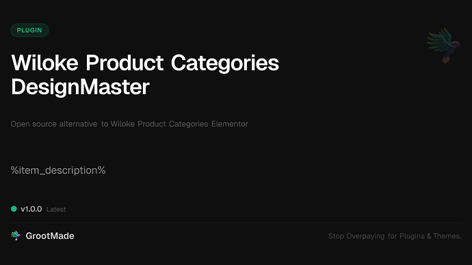 Wiloke Product Categories DesignMaster