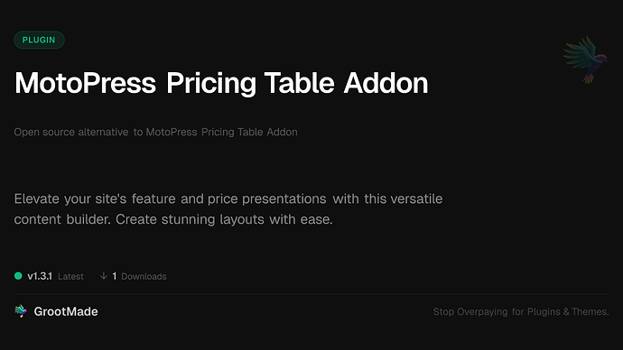 MotoPress Pricing Table Addon