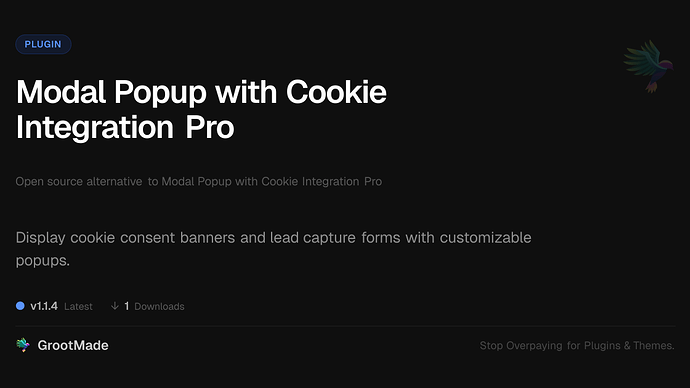 Modal Popup with Cookie Integration Pro