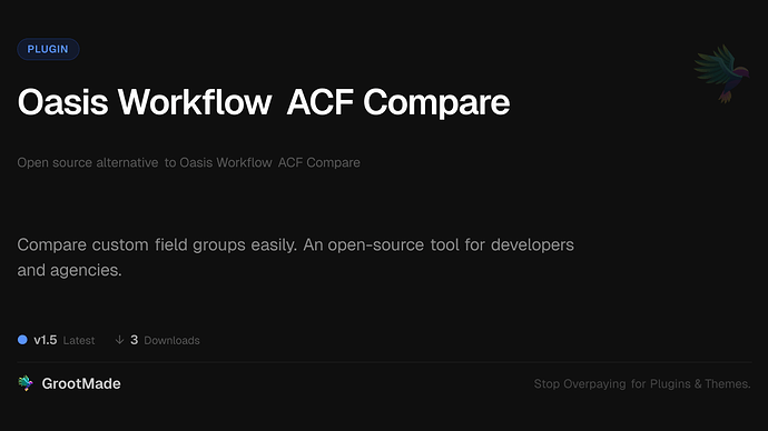 Oasis Workflow ACF Compare