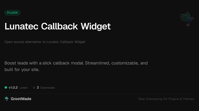Lunatec Callback Widget