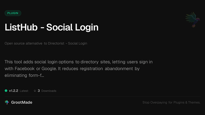 ListHub - Social Login