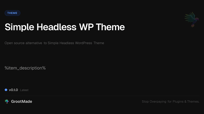 Simple Headless WP Theme