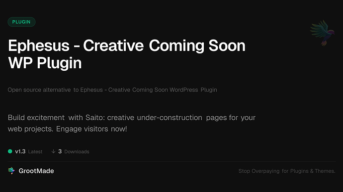 Ephesus - Creative Coming Soon WP Plugin
