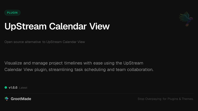 UpStream Calendar View