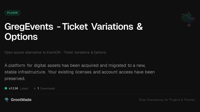 GregEvents - Ticket Variations & Options