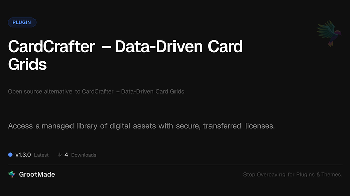 CardCrafter – Data-Driven Card Grids