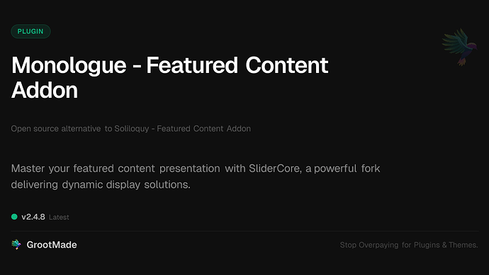Monologue - Featured Content Addon