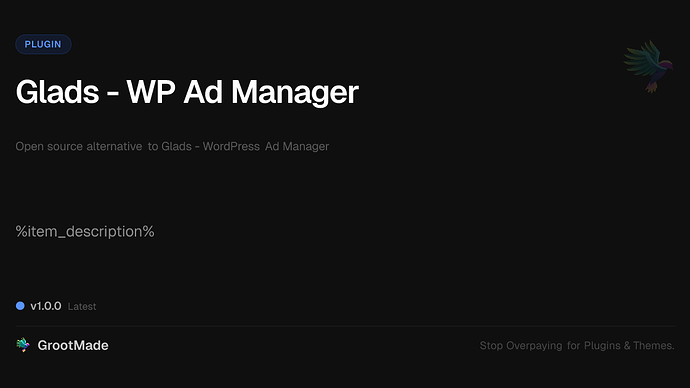 Glads - WP Ad Manager