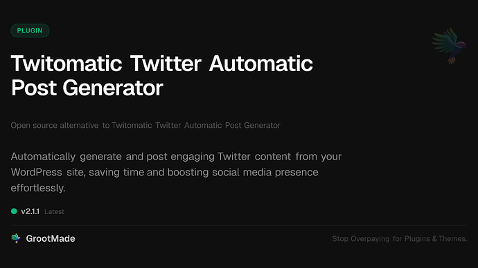 Twitomatic Twitter Automatic Post Generator