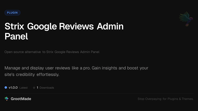 Strix Google Reviews Admin Panel