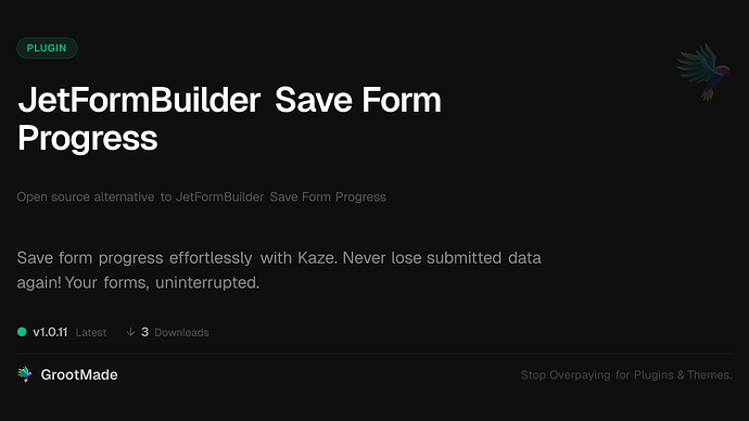 JetFormBuilder Save Form Progress