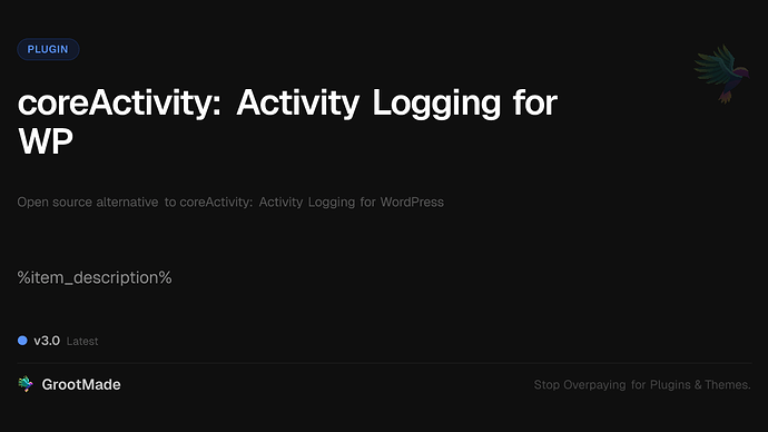 coreActivity: Activity Logging for WP