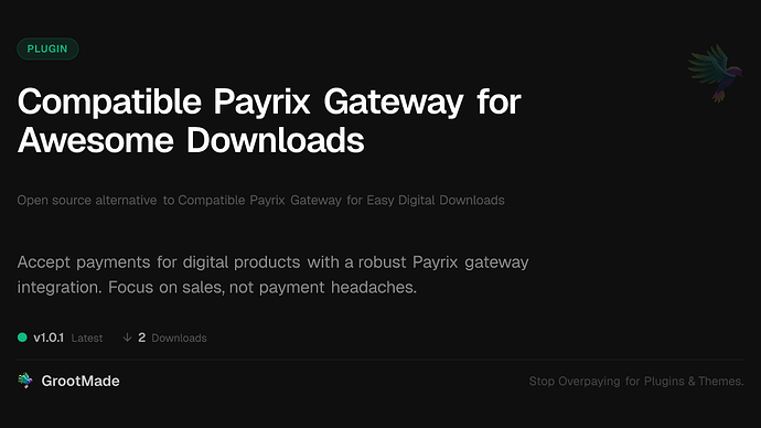 Compatible Payrix Gateway for Awesome Downloads