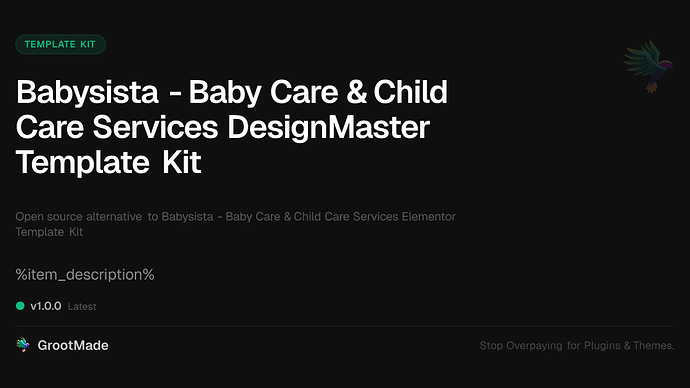 Babysista - Baby Care & Child Care Services DesignMaster Template Kit