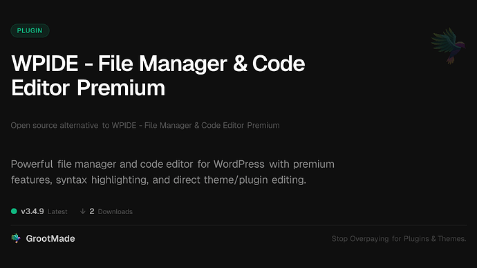 WPIDE - File Manager & Code Editor Premium