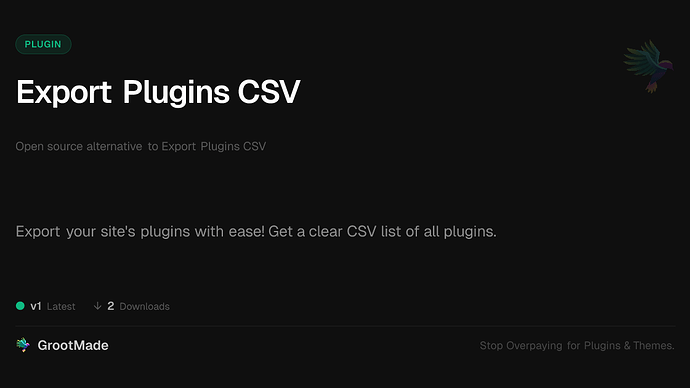 Export Plugins CSV