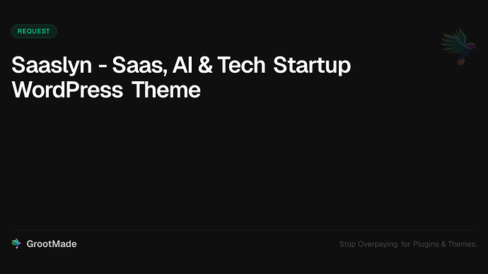 Saaslyn - Saas, AI & Tech Startup WordPress Theme