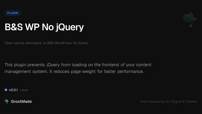B&S WP No jQuery