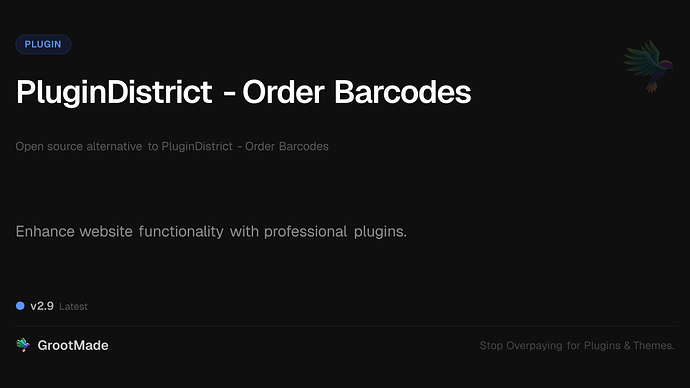 PluginDistrict - Order Barcodes