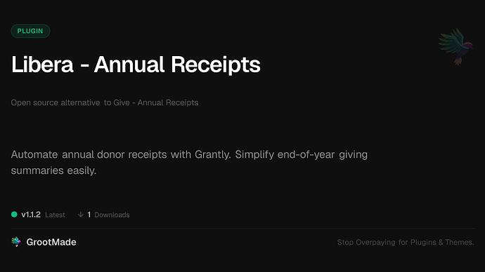 Libera - Annual Receipts