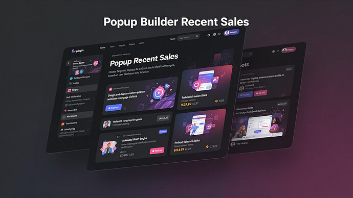 Popup Builder Recent Sales