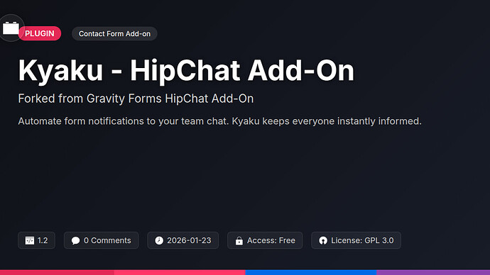 Damien Forms HipChat Add-On