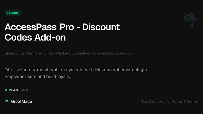 AccessPass Pro - Discount Codes Add-on