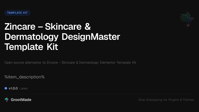 Zincare – Skincare & Dermatology DesignMaster Template Kit